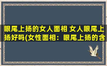 眼尾上扬的女人面相 女人眼尾上扬好吗(女性面相：眼尾上扬的含义以及女人眼尾上扬好不好)